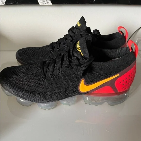 UPDATED ON Nike Air VaporMax Flyknit Black Laser Orange Total